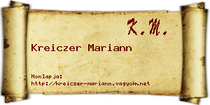 Kreiczer Mariann névjegykártya